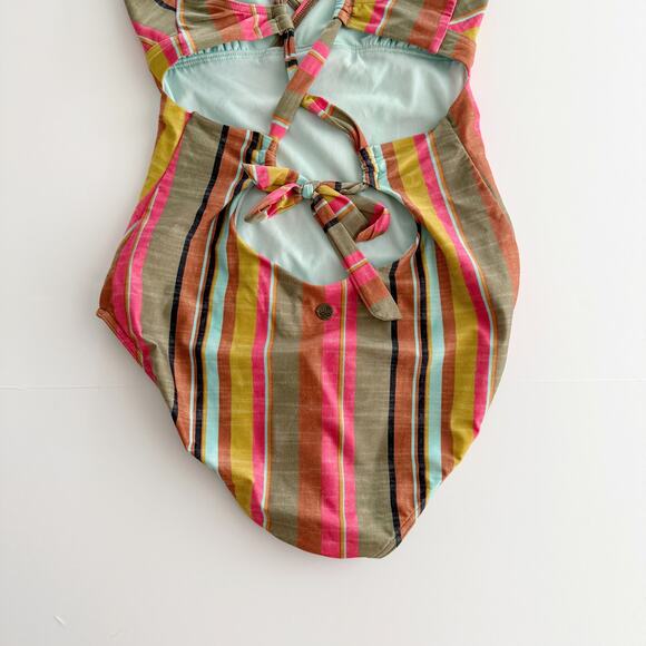 [Prana] Multi-Color Fergusen Cacti Soleil Stripe One-Piece Swimsuit Sz Medium M - Picture 9 of 14